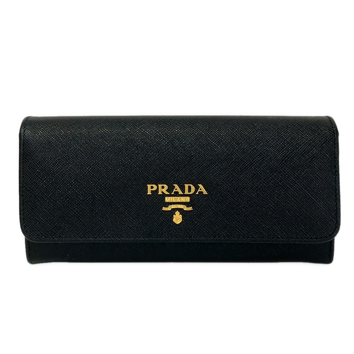 Prada Long Wallet 1mh132 Black Hibiscus